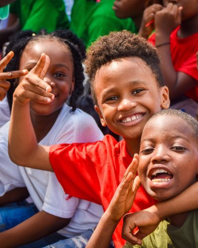 group of children happy in school playground dr oduro foundation